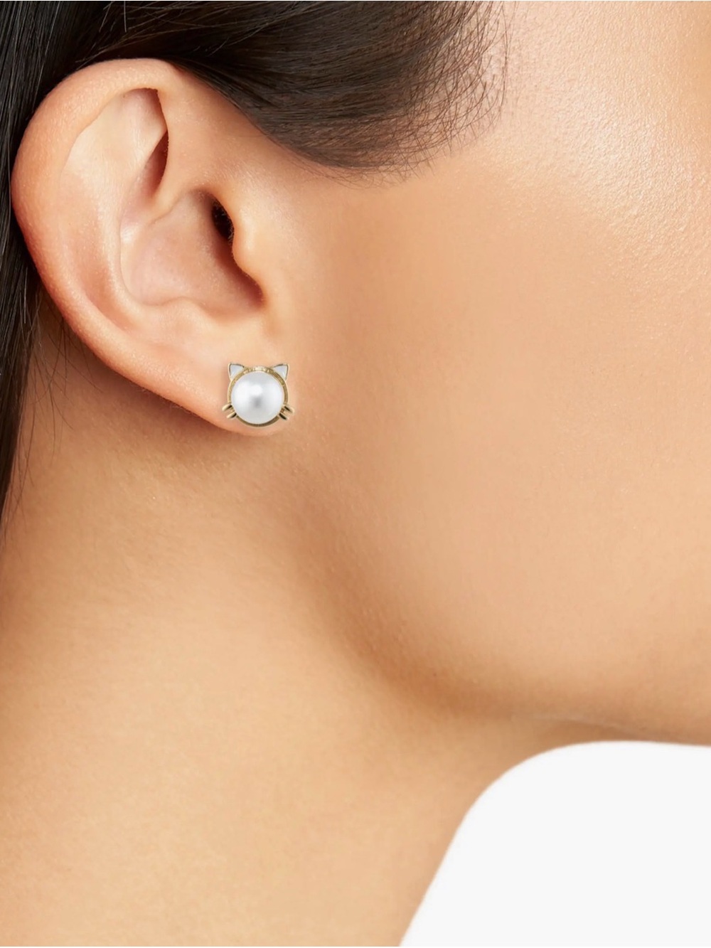 Kate Spade pearl cat stud earrings - Picture 2 of 4
